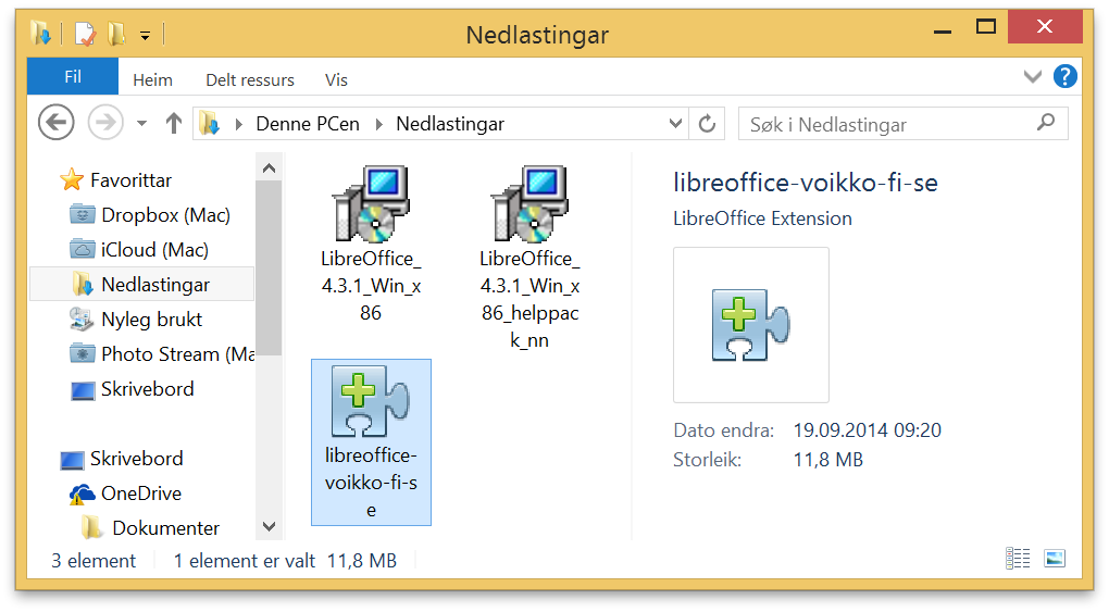 Bilde av LibreOffice-voikko-tillegget